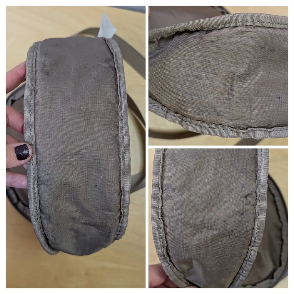 Lolë | Lole Lily Nylon Crossbody Fold-over Crescent Bag, Beige / Taupe - Picture 14 of 16
